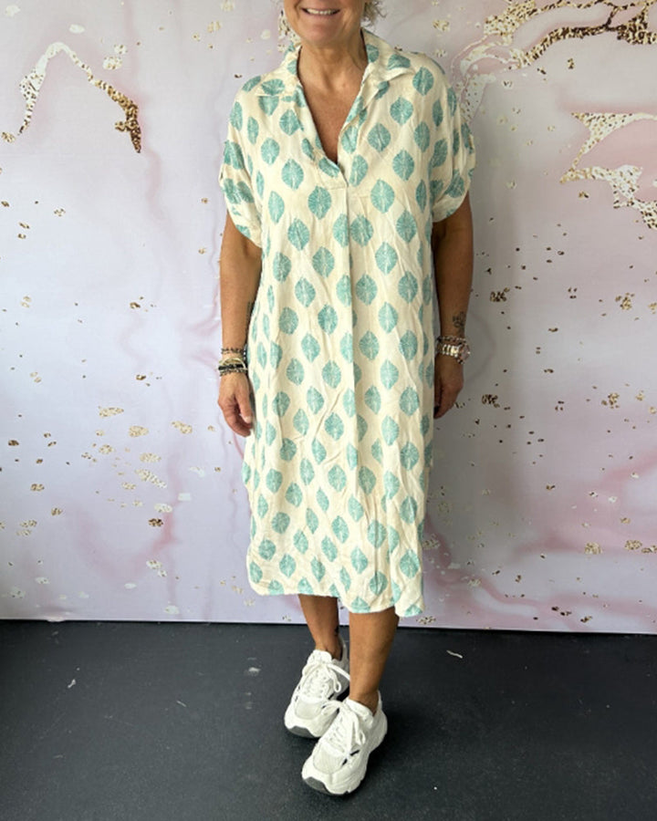 Lona Loose Lapel Collar Dress