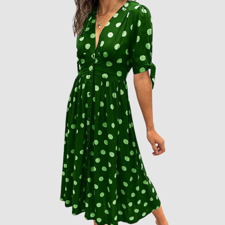 Priscilla Elegant Polka Dot Dress