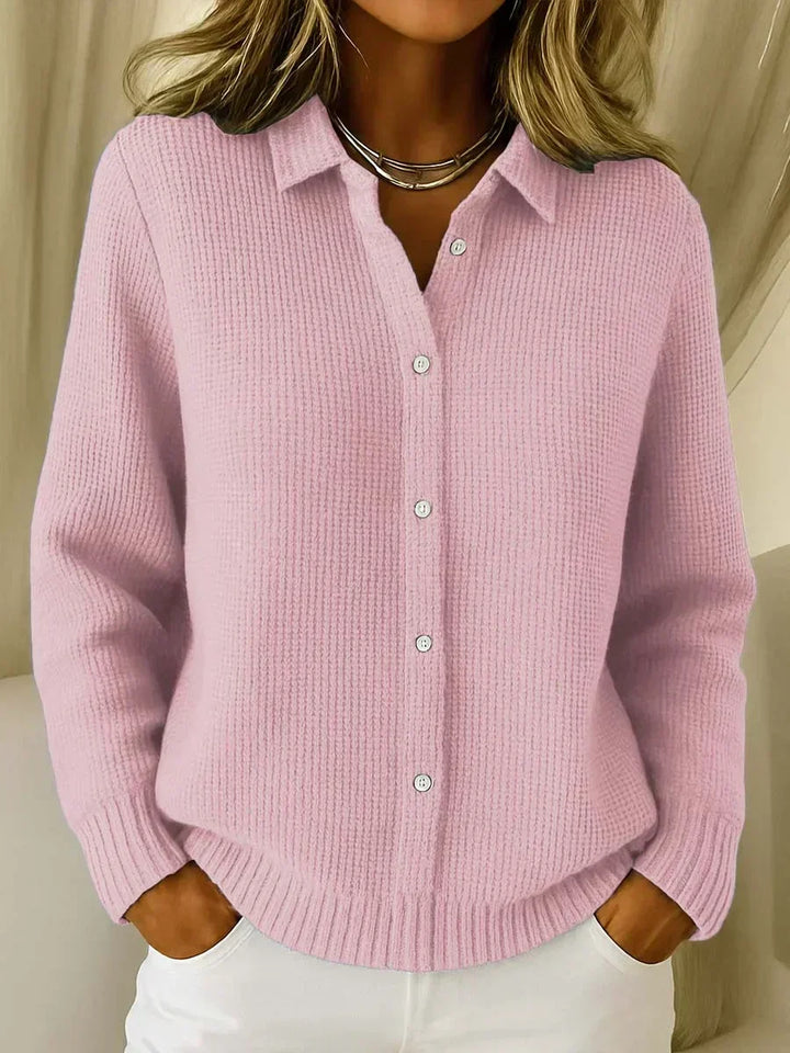Camille | Textured Knit Button-Up Cardigan