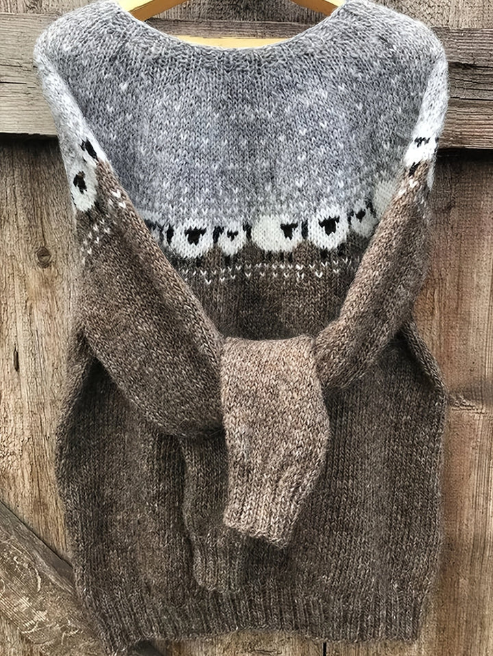 Nordic | Elegant Winter Sweater with Sheep Jacquard Pattern