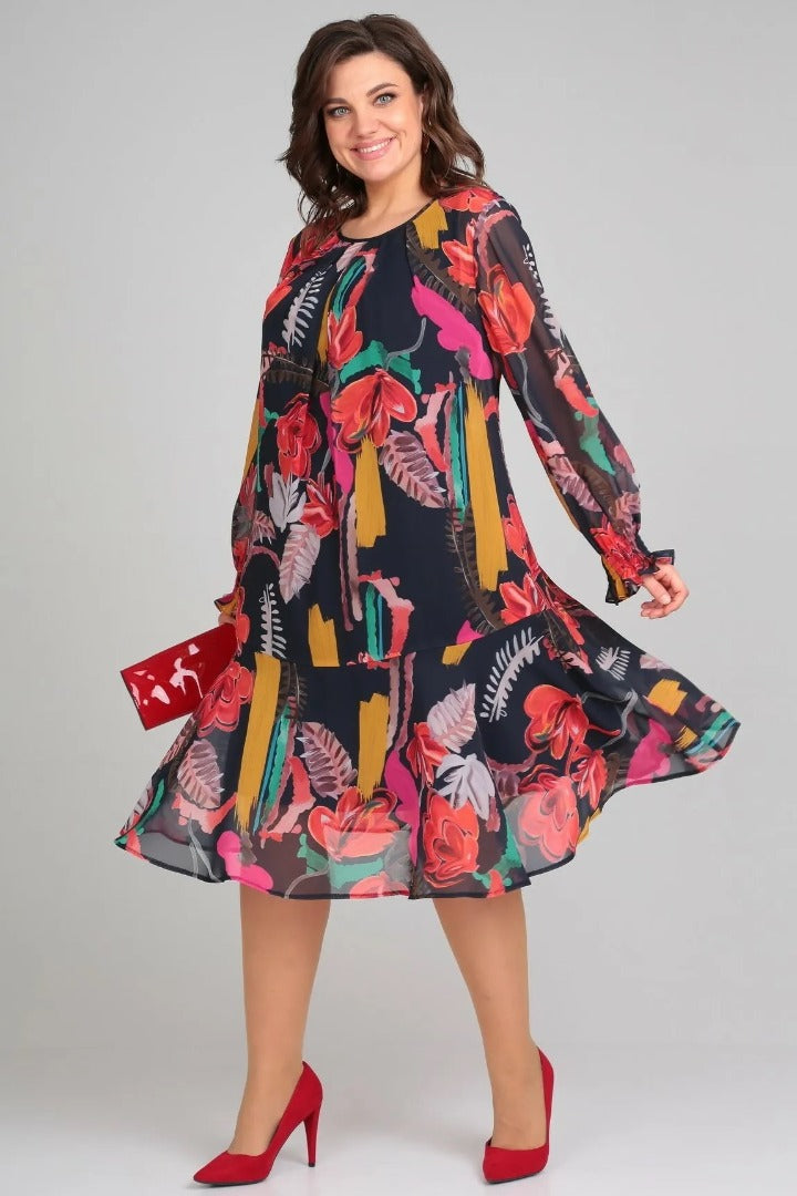 Florinda Elegant Floral Dress