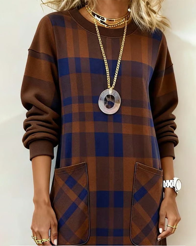 Kathrine Elegant Plaid Dress