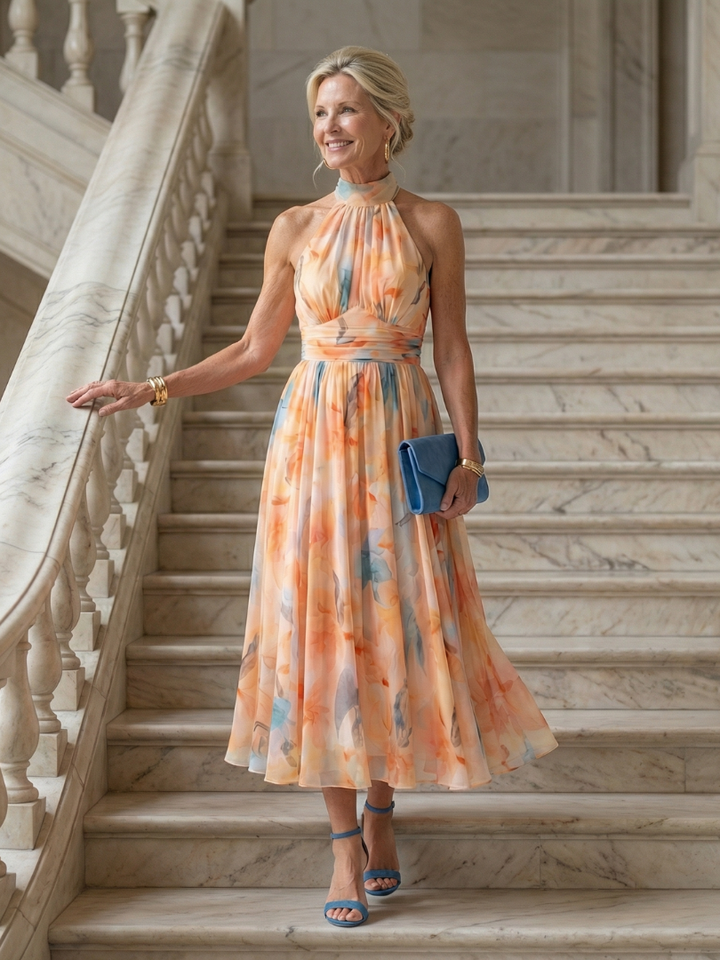 Elin Soft Halter Midi Dress