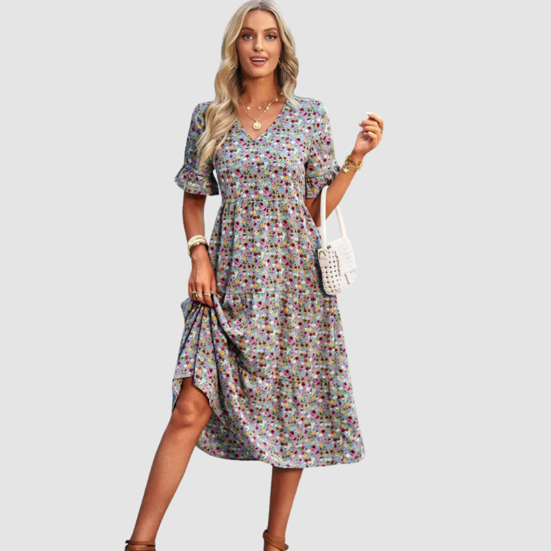 Thalia V-Neck Floral Dress