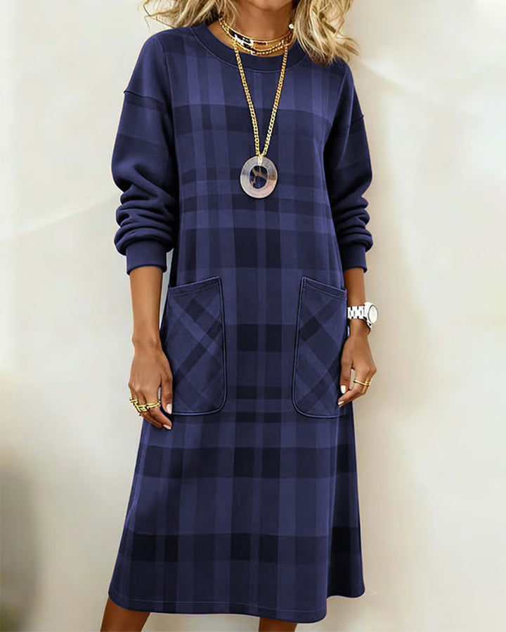 Kathrine Elegant Plaid Dress