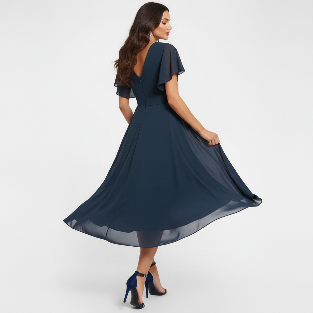 Clarissa Flowing V-Neck Maxi Dress