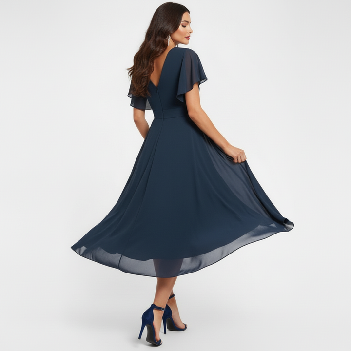 Clarissa Flowing V-Neck Maxi Dress