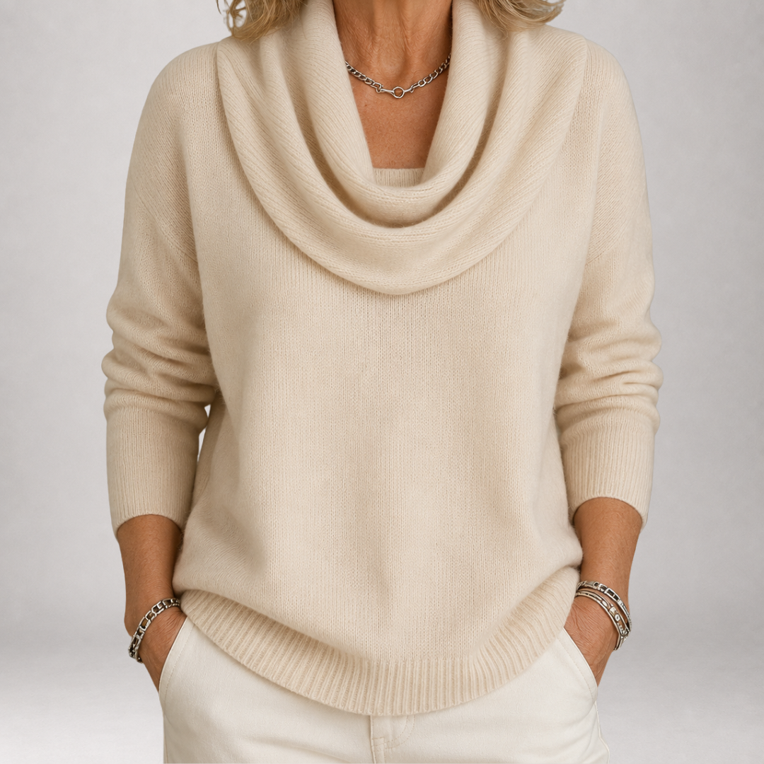 Delphie | Draped Cowl Neck Sweater