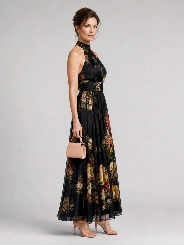 Sior Floral Halter Neck Midi Dress