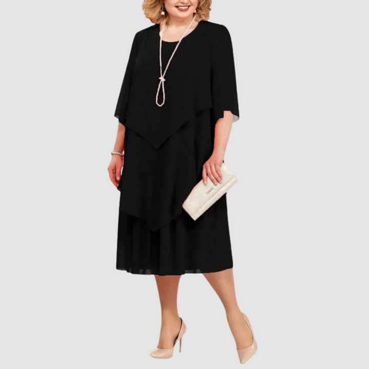 Elene Comfortable Elegant Chiffon Midi Dress