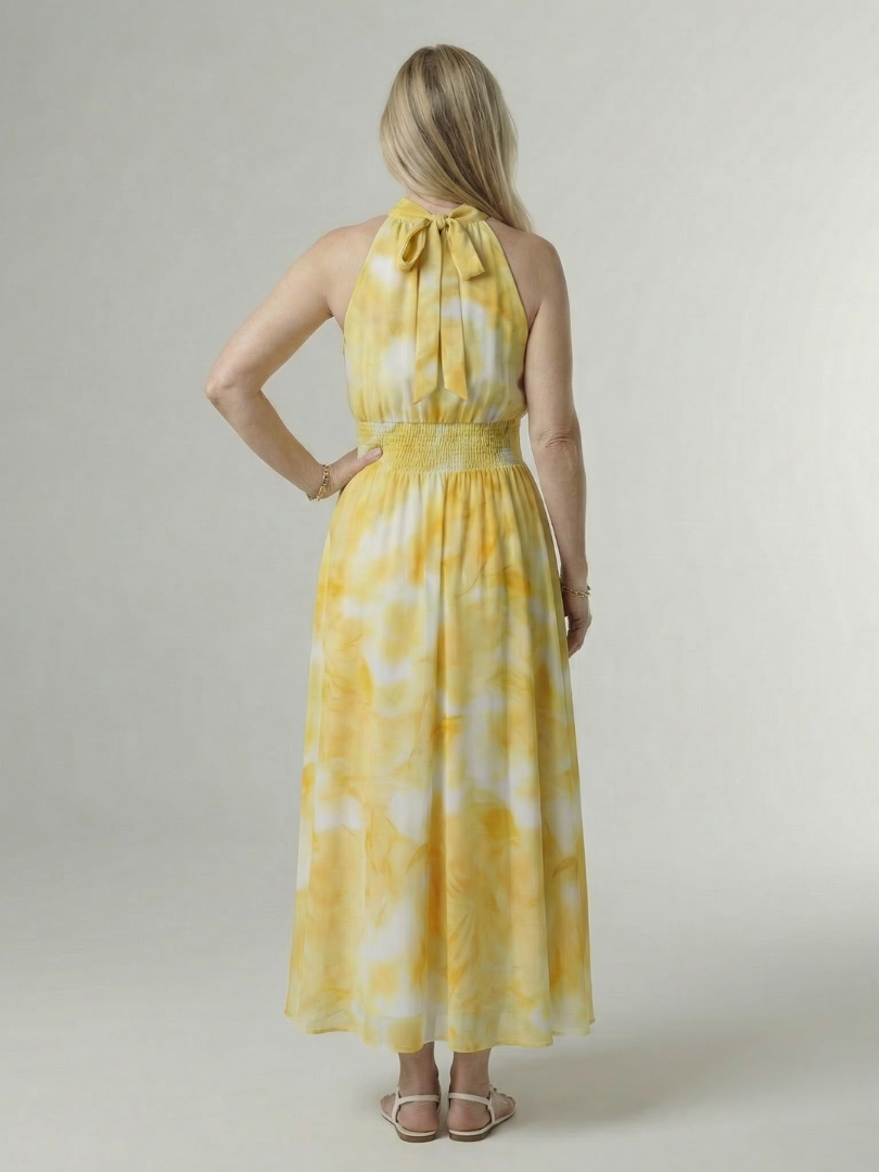Sylin Gathered Halter Midi Dress