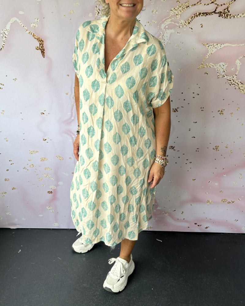 Lona Loose Lapel Collar Dress