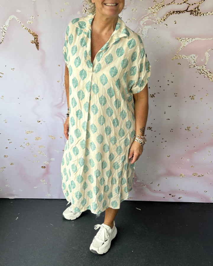 Lona Loose Lapel Collar Dress