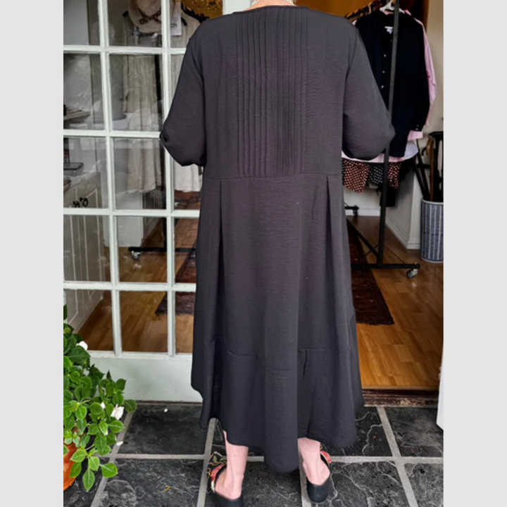 Katerina Pleated Irregular Hem Dress