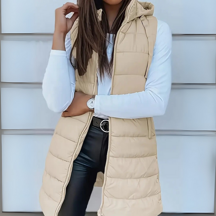 Mitchelle Casual Long Sleeveless Puffer Vest