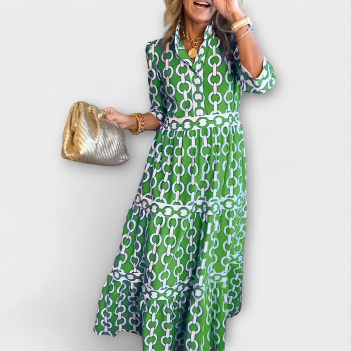 Sheena Chain Print Midi Dress