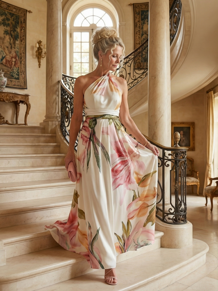 Amiel Light Floral Maxi Dress