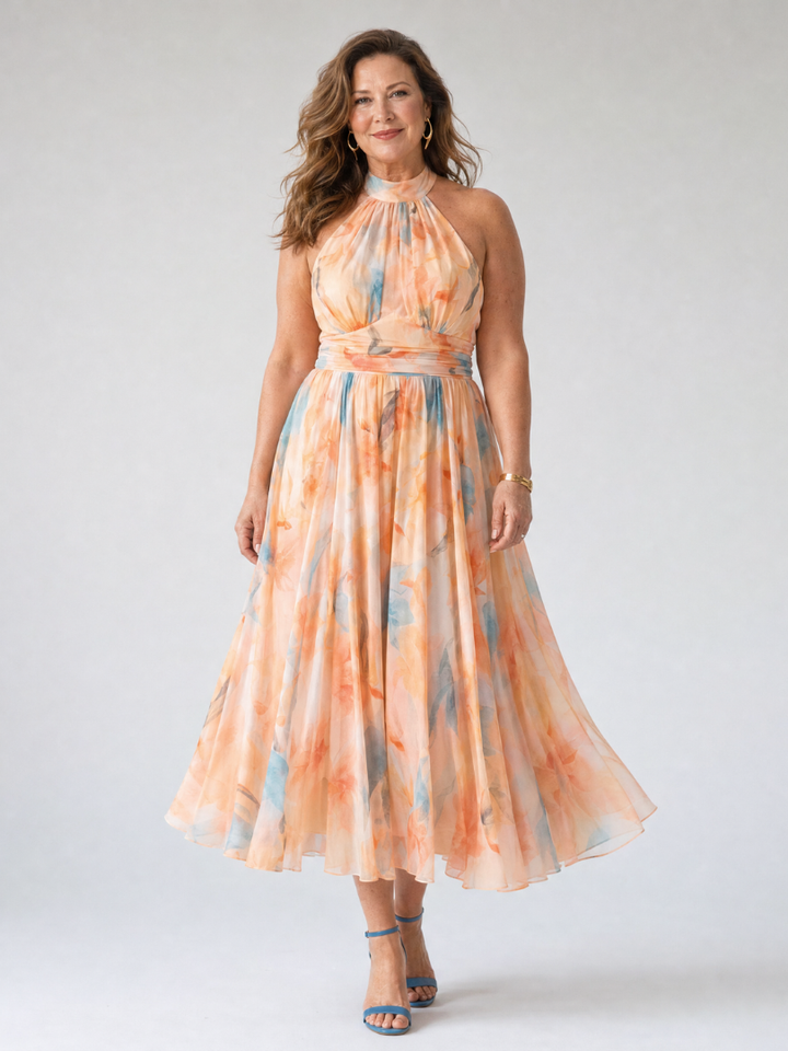 Elin Soft Halter Midi Dress