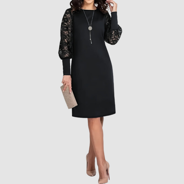 Dolly Elegant Floral Lace-Trimmed Dress