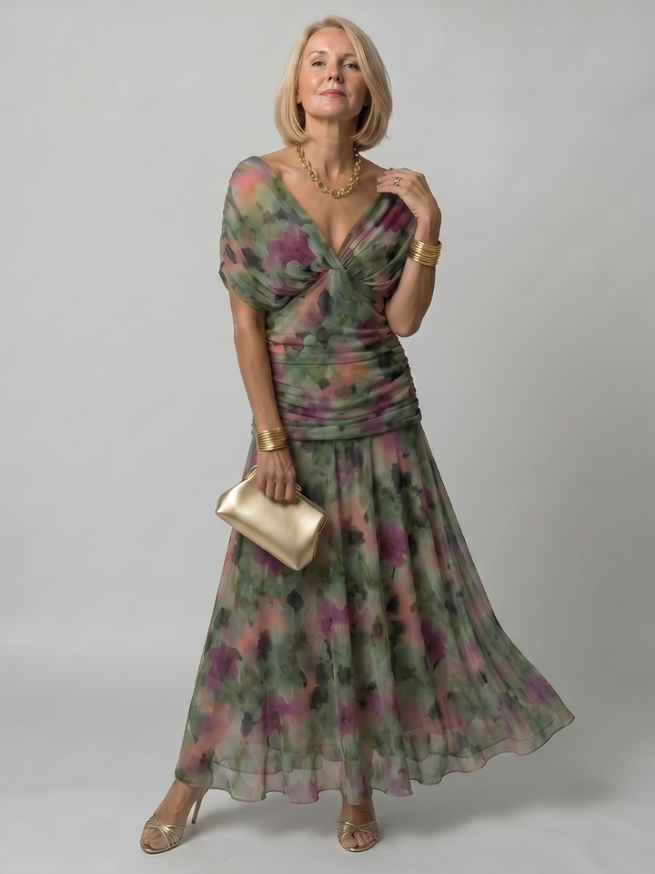 Calen Off Shoulder Flow Midi Dress