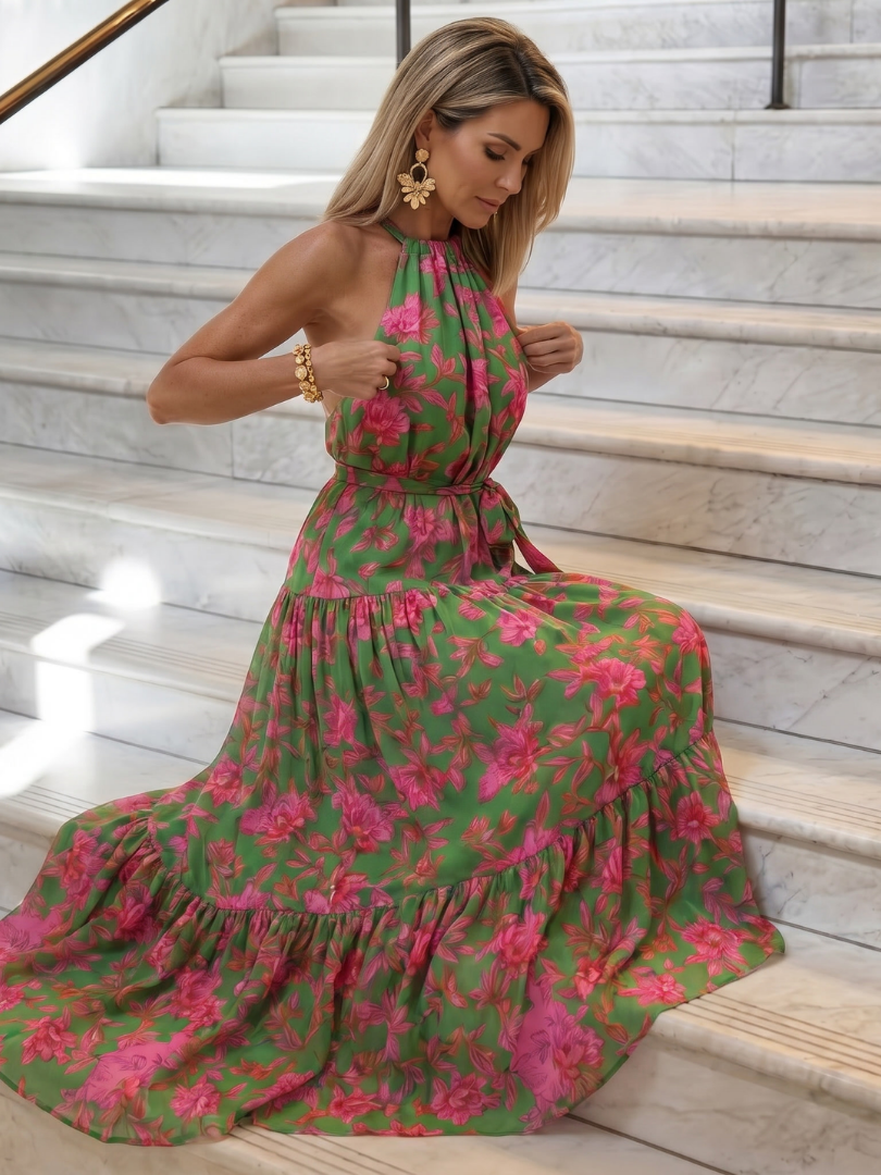 Rowen Draped Halter Midi Dress