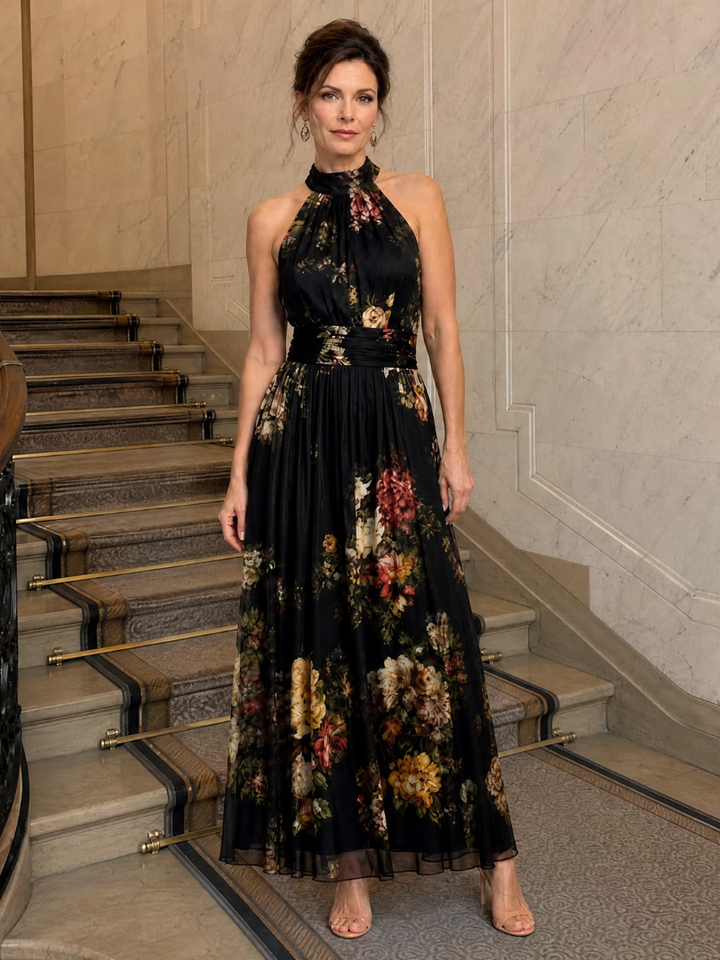 Sior Floral Halter Neck Midi Dress