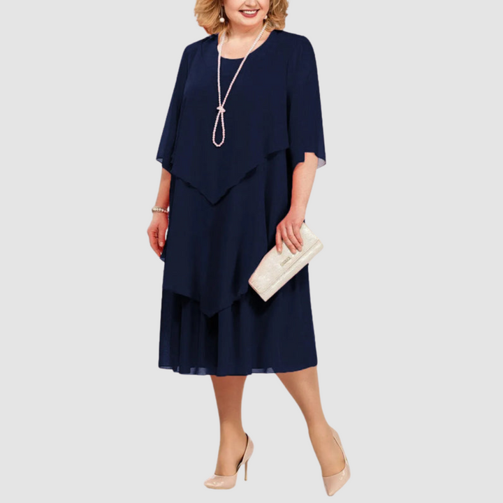 Elene Comfortable Elegant Chiffon Midi Dress