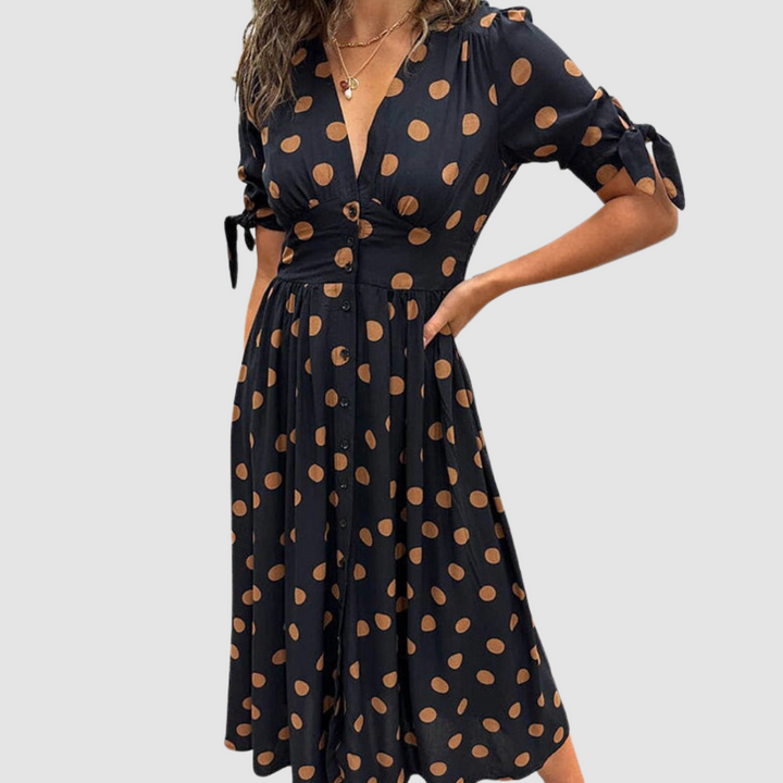 Priscilla Elegant Polka Dot Dress