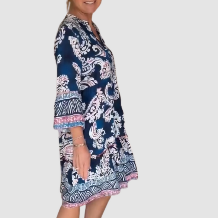 Vivian V-Neck Floral Print Dress