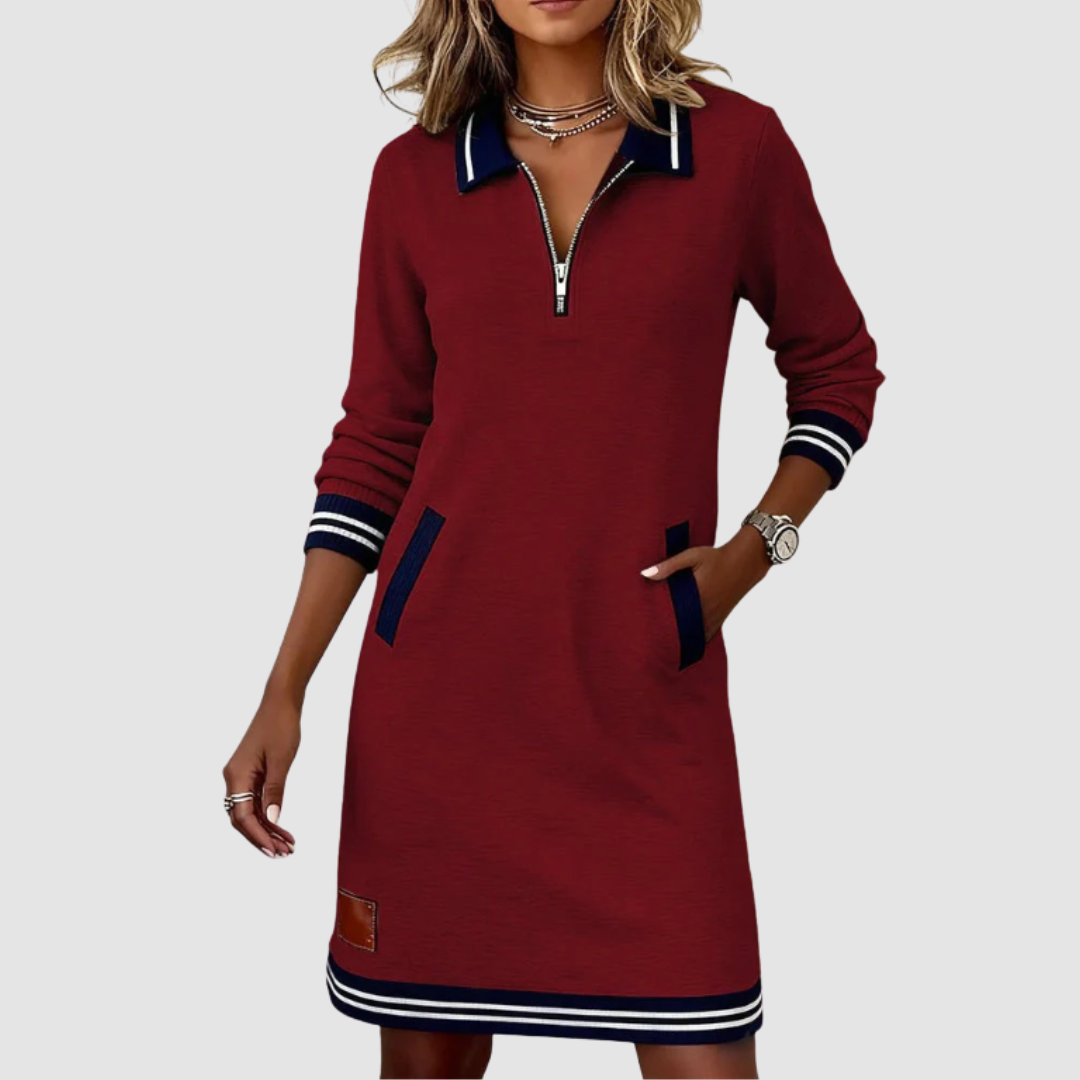 Lyssa Chic Zip-Neck Dress