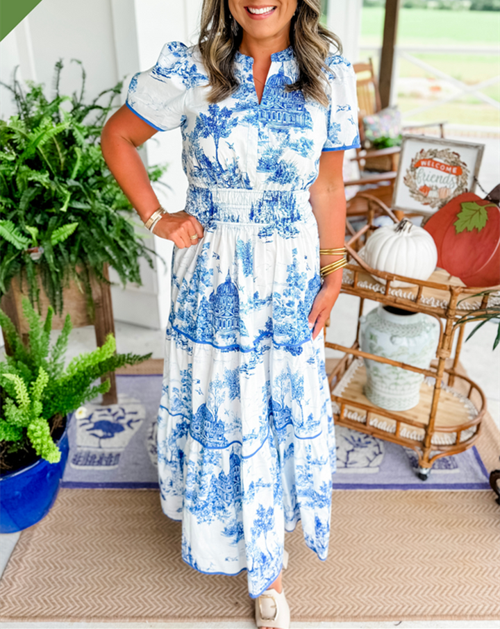 Esther Classic Toile Maxi Dress