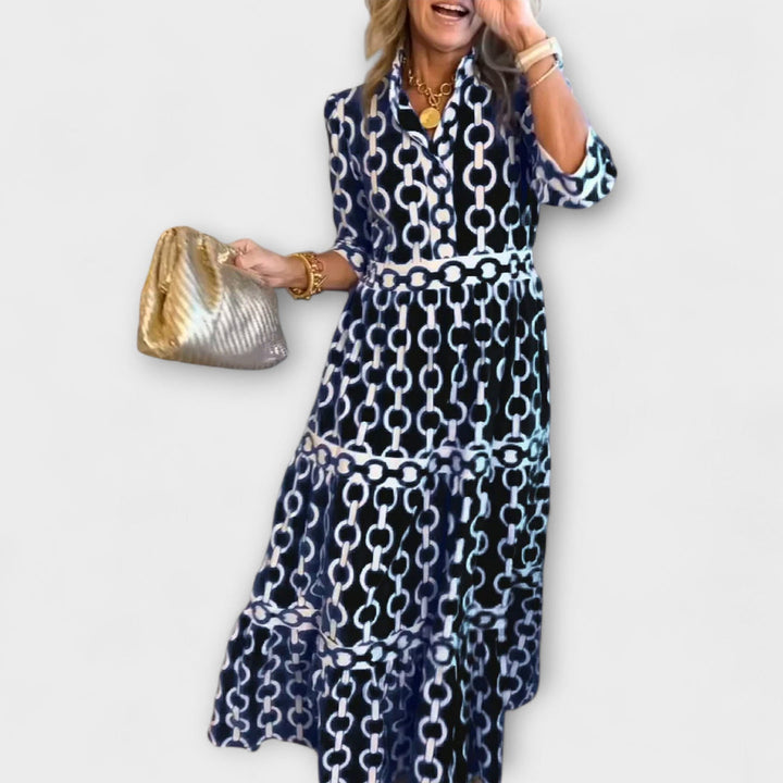 Sheena Chain Print Midi Dress