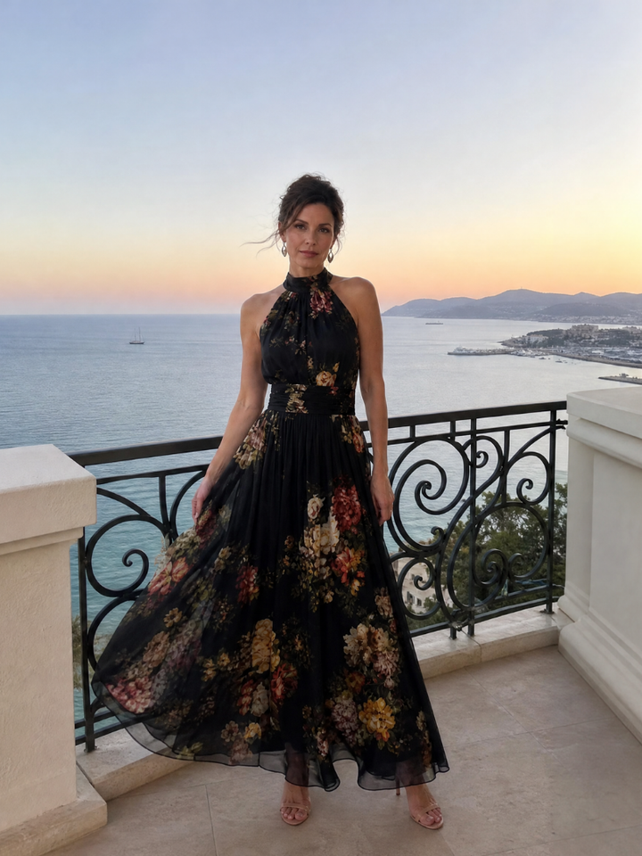 Sior Floral Halter Neck Midi Dress