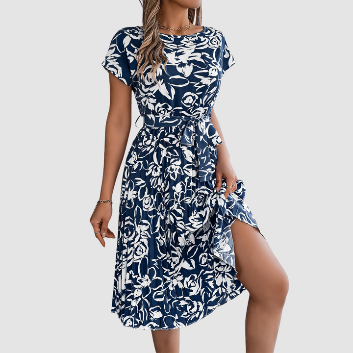 Rosie Elegant Floral Pleated Dress