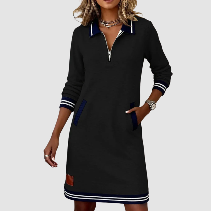 Lyssa Chic Zip-Neck Dress