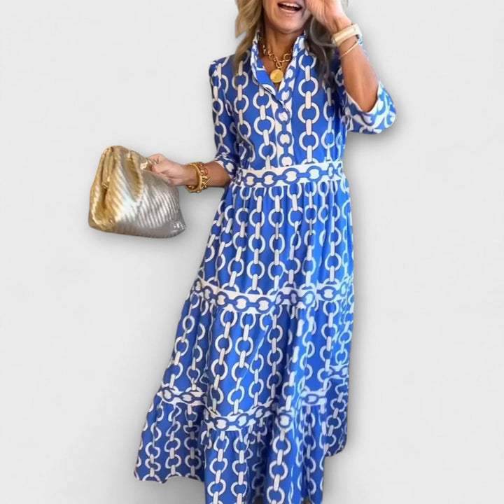 Sheena Chain Print Midi Dress