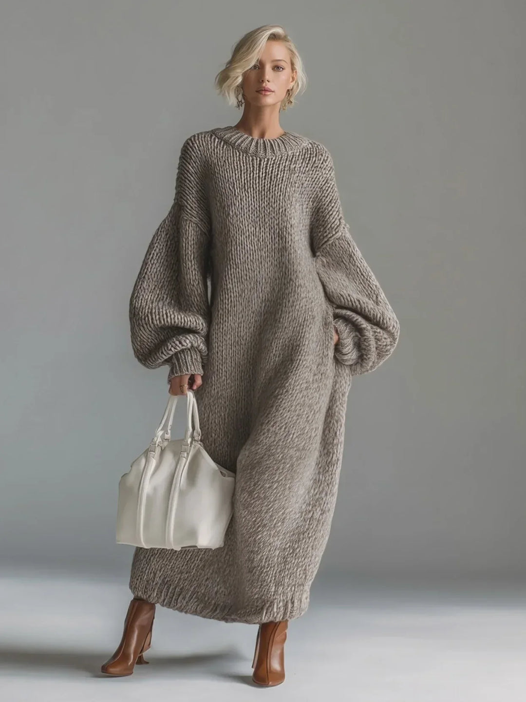 Zelia Elegant Casual Knitted Maxi Dress
