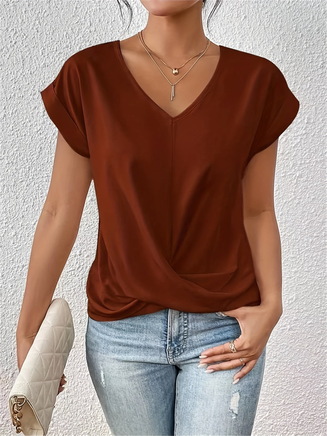 Cleo Classic t shirt with v neckline
