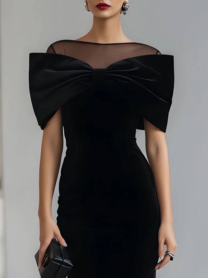 Raina Elegant Suede Midi Dress