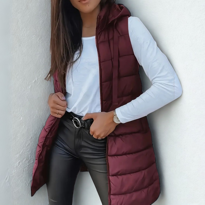 Mitchelle Casual Long Sleeveless Puffer Vest