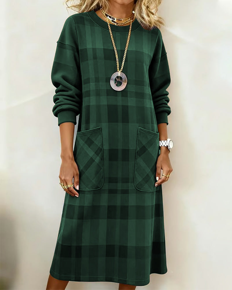 Kathrine Elegant Plaid Dress