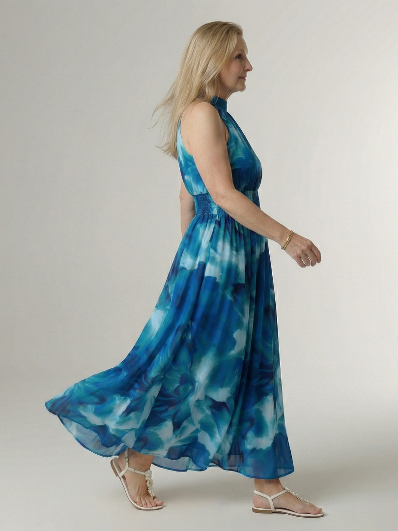 Sylin Gathered Halter Midi Dress