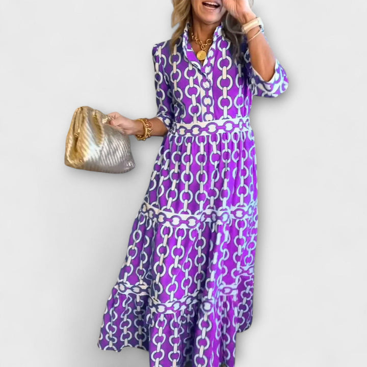 Sheena Chain Print Midi Dress