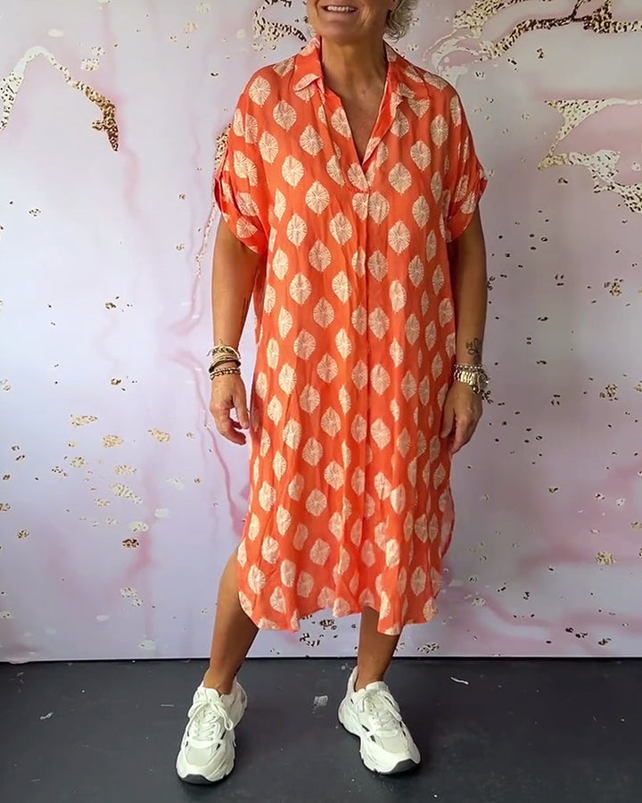 Lona Loose Lapel Collar Dress