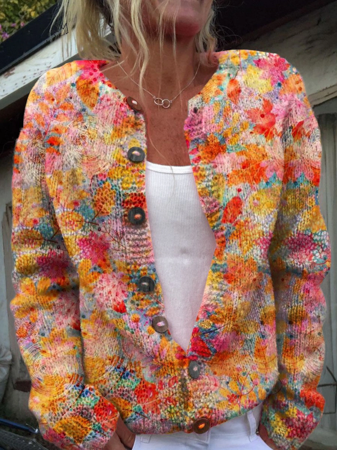Helena | Vintage Print Cardigan Sweater