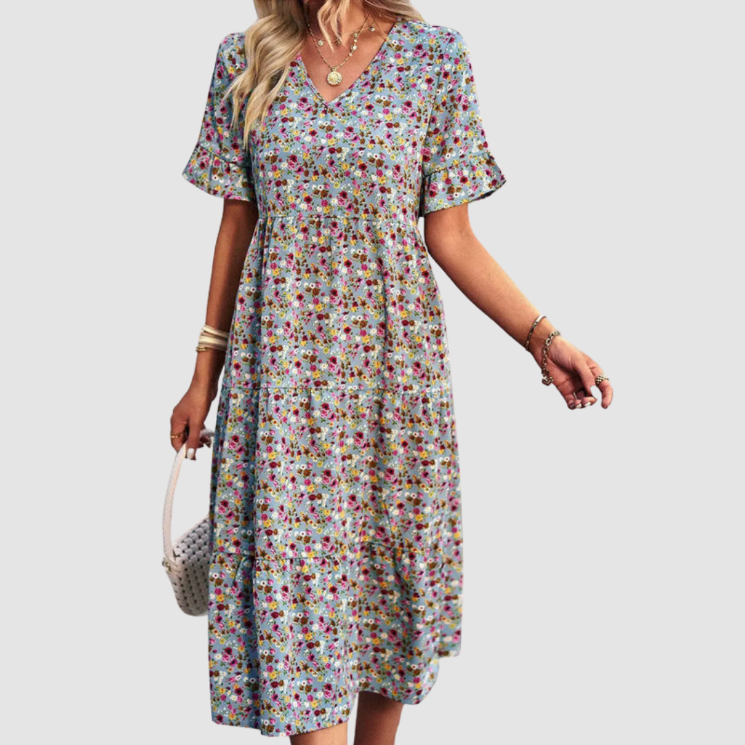 Thalia V-Neck Floral Dress