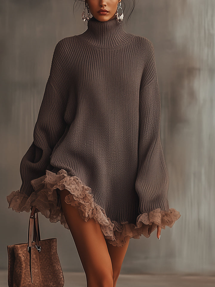 Krystal Ruffled Sweater Dress