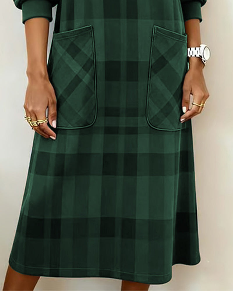 Kathrine Elegant Plaid Dress