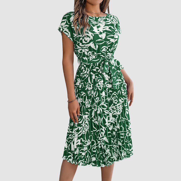 Rosie Elegant Floral Pleated Dress