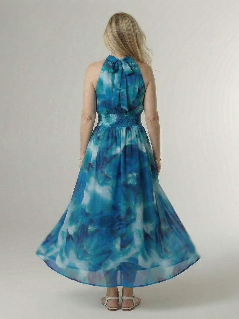 Sylin Gathered Halter Midi Dress